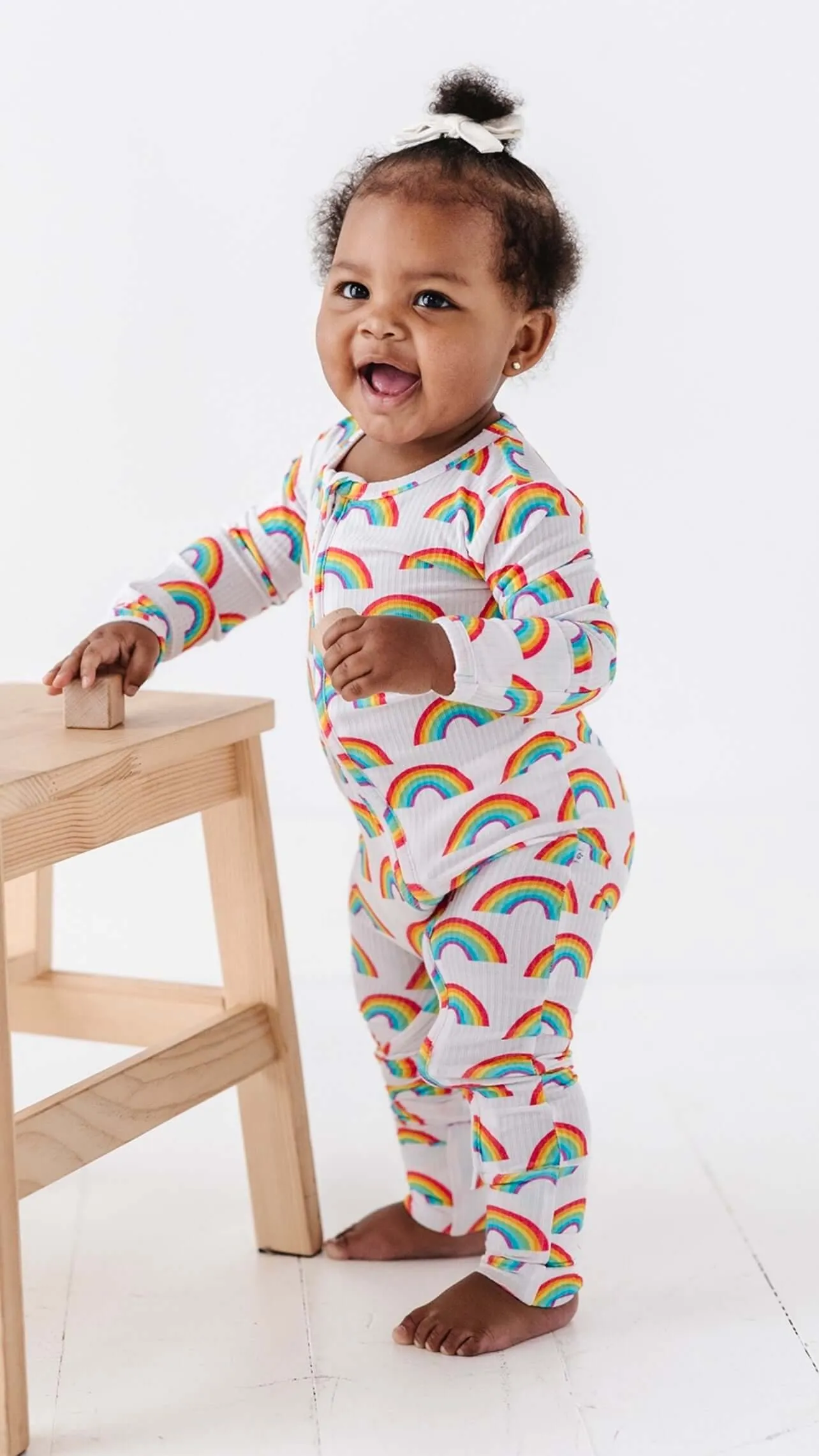 Rainbow Ribbed Convertible Romper