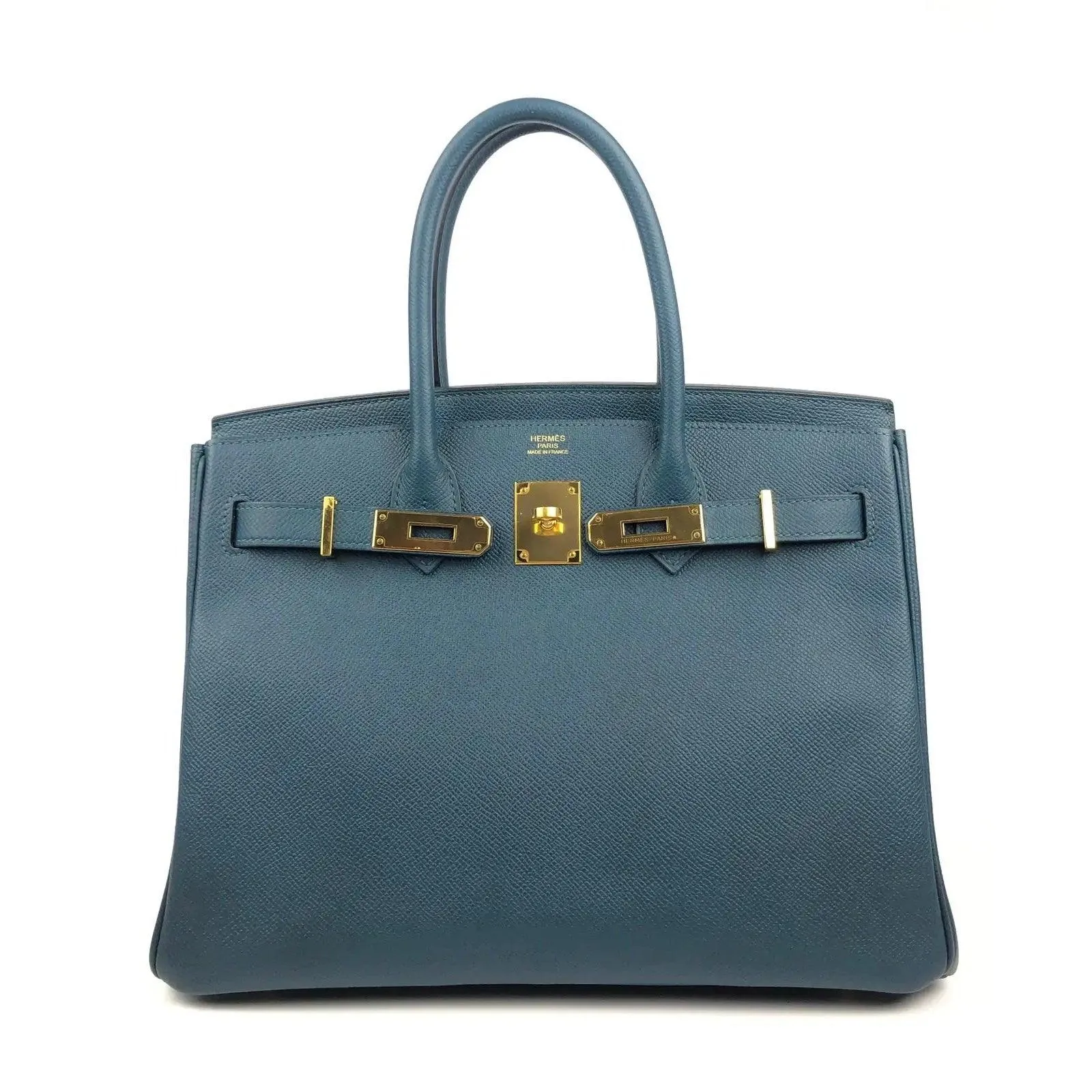 Rare HERMES Birkin 30 Colvert Blue Epsom Bag