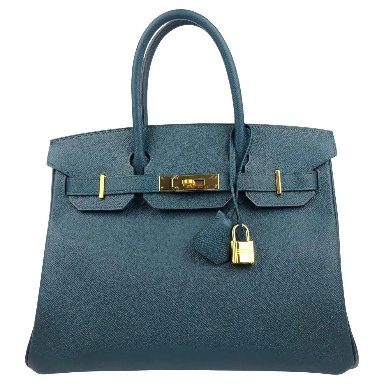 Rare HERMES Birkin 30 Colvert Blue Epsom Bag