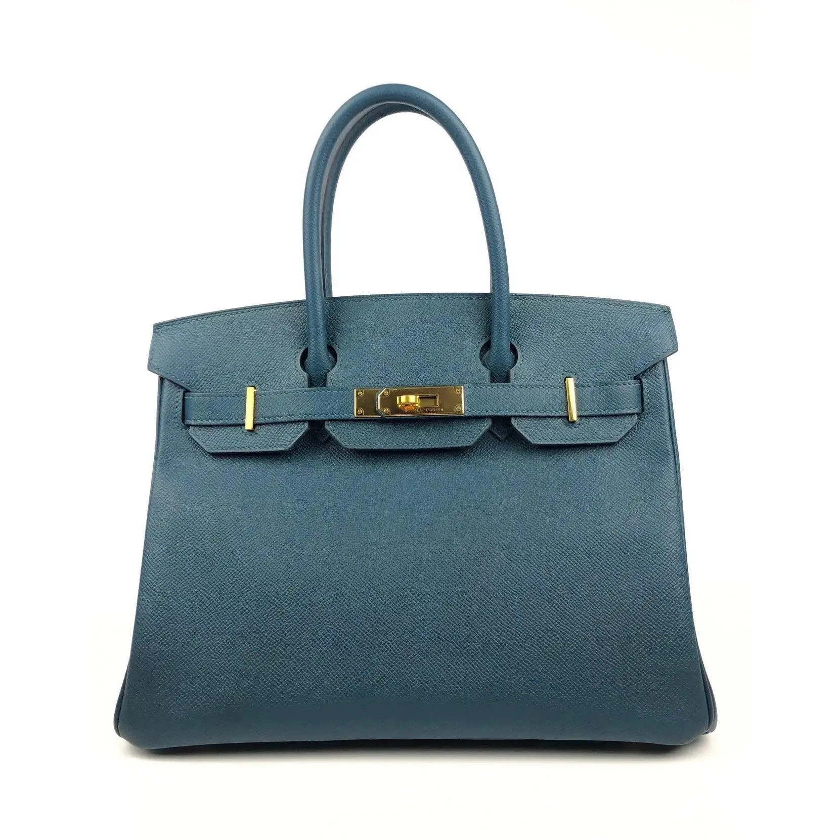 Rare HERMES Birkin 30 Colvert Blue Epsom Bag