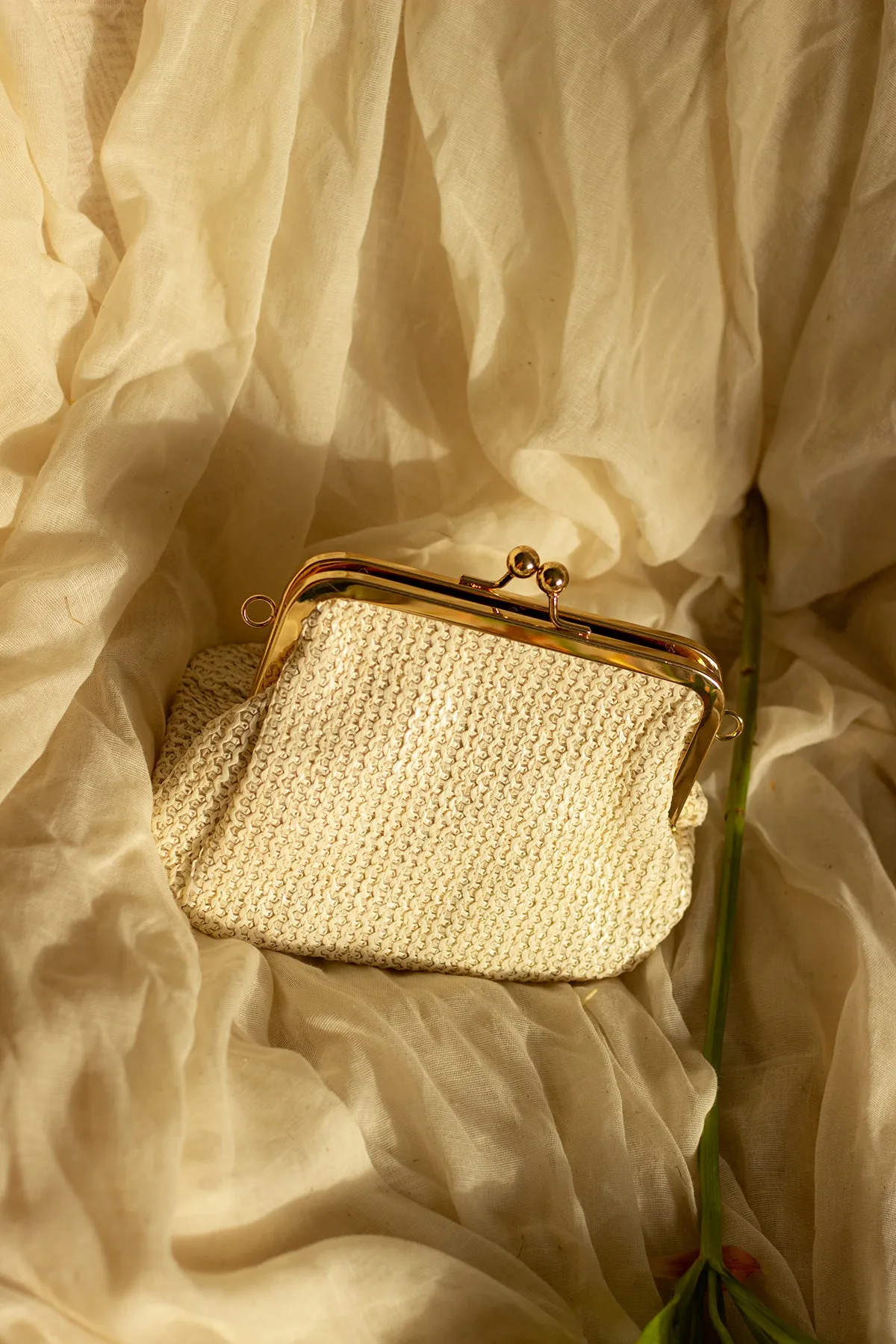 Rattan Mini Coin Purse Bag