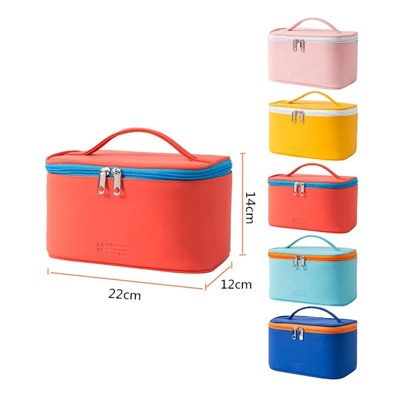 Realaiot Women's Cosmetic Bag Make Up Organizer Travel Make Up Necessaries Organizer Zipper Makeup Case Pouch Toiletry Kit Bags