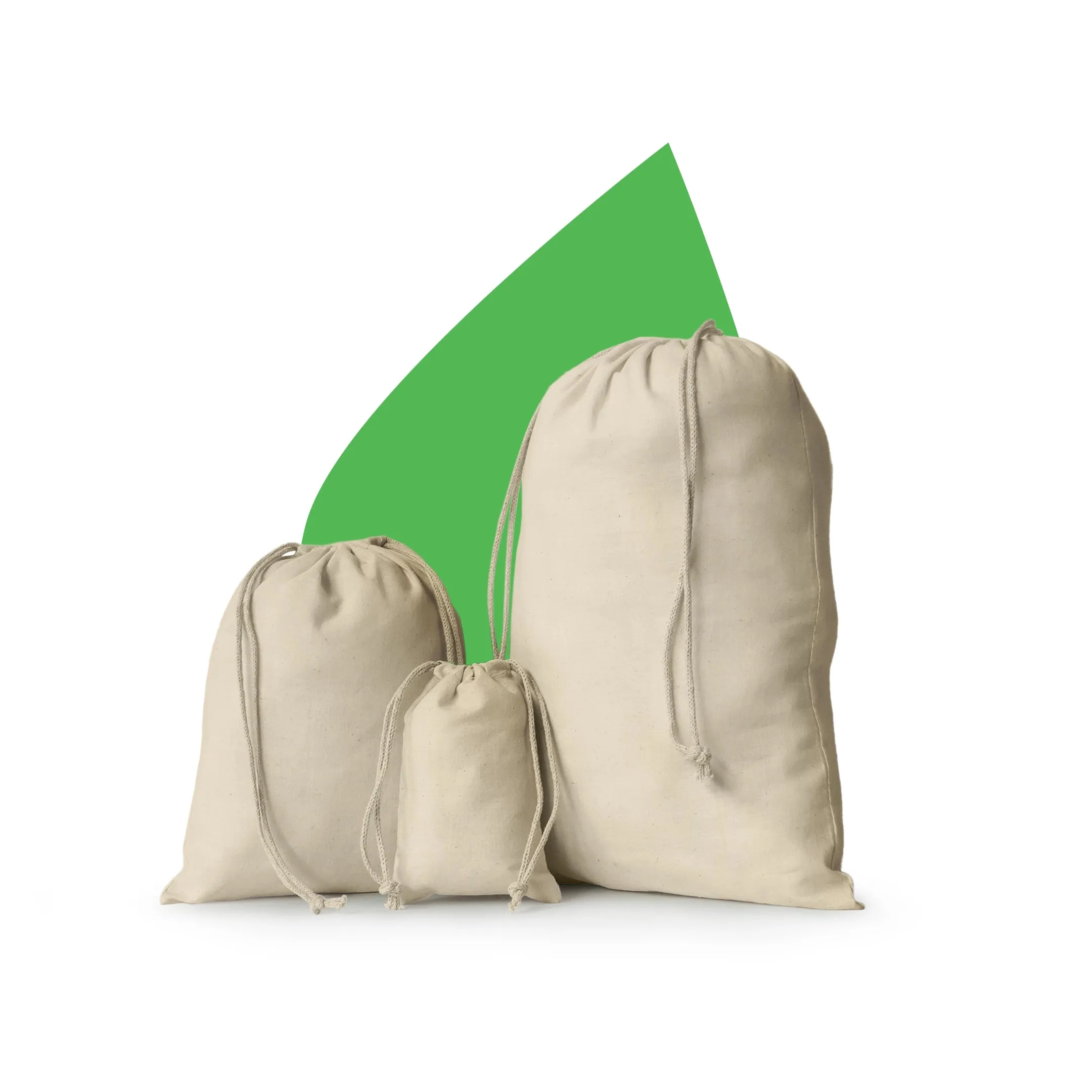 Recycled Cotton Double Drawstring Small 5x7 inches