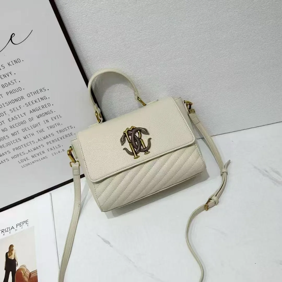 ROBERTO CAVALLI MIRROR SNAKE TOP HANDLE BAG
