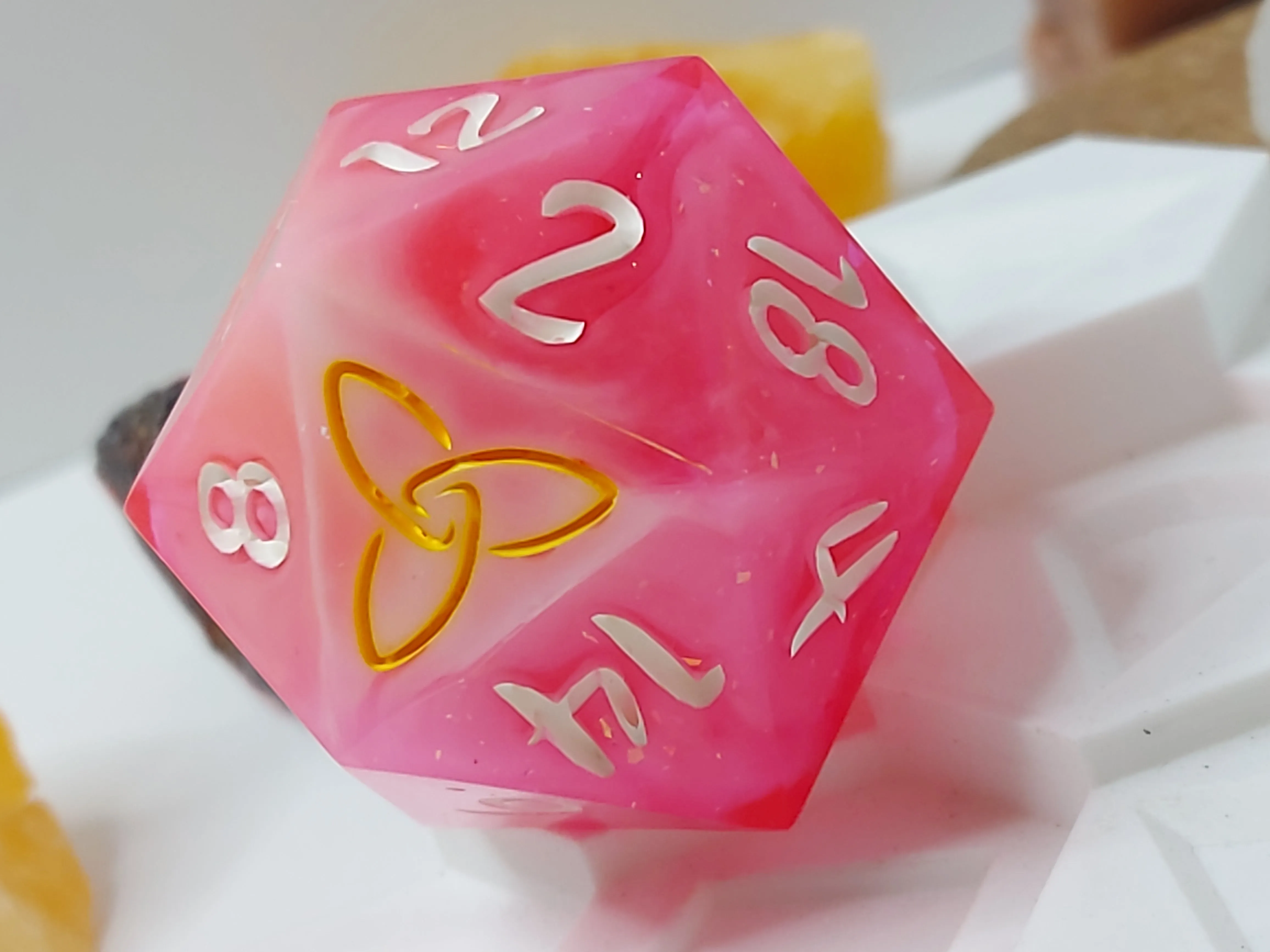 Rosy Maple Oversized d20
