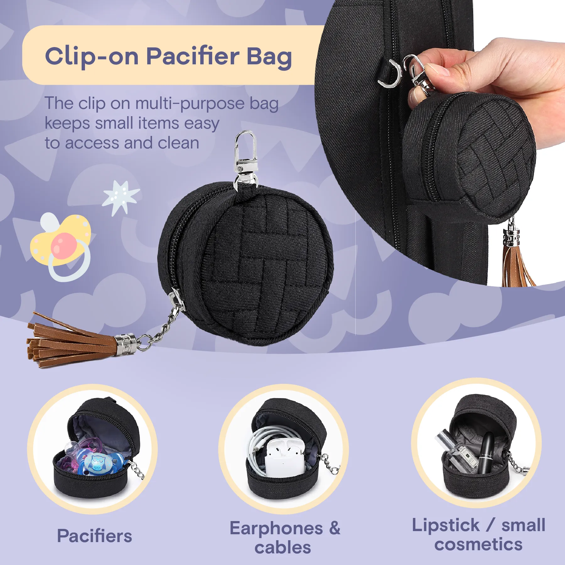 Ruvalino Neutral All-in-One Baby Bags - Black