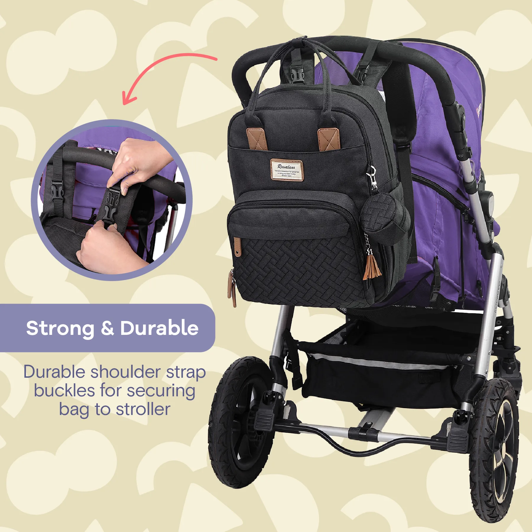 Ruvalino Neutral All-in-One Baby Bags - Black