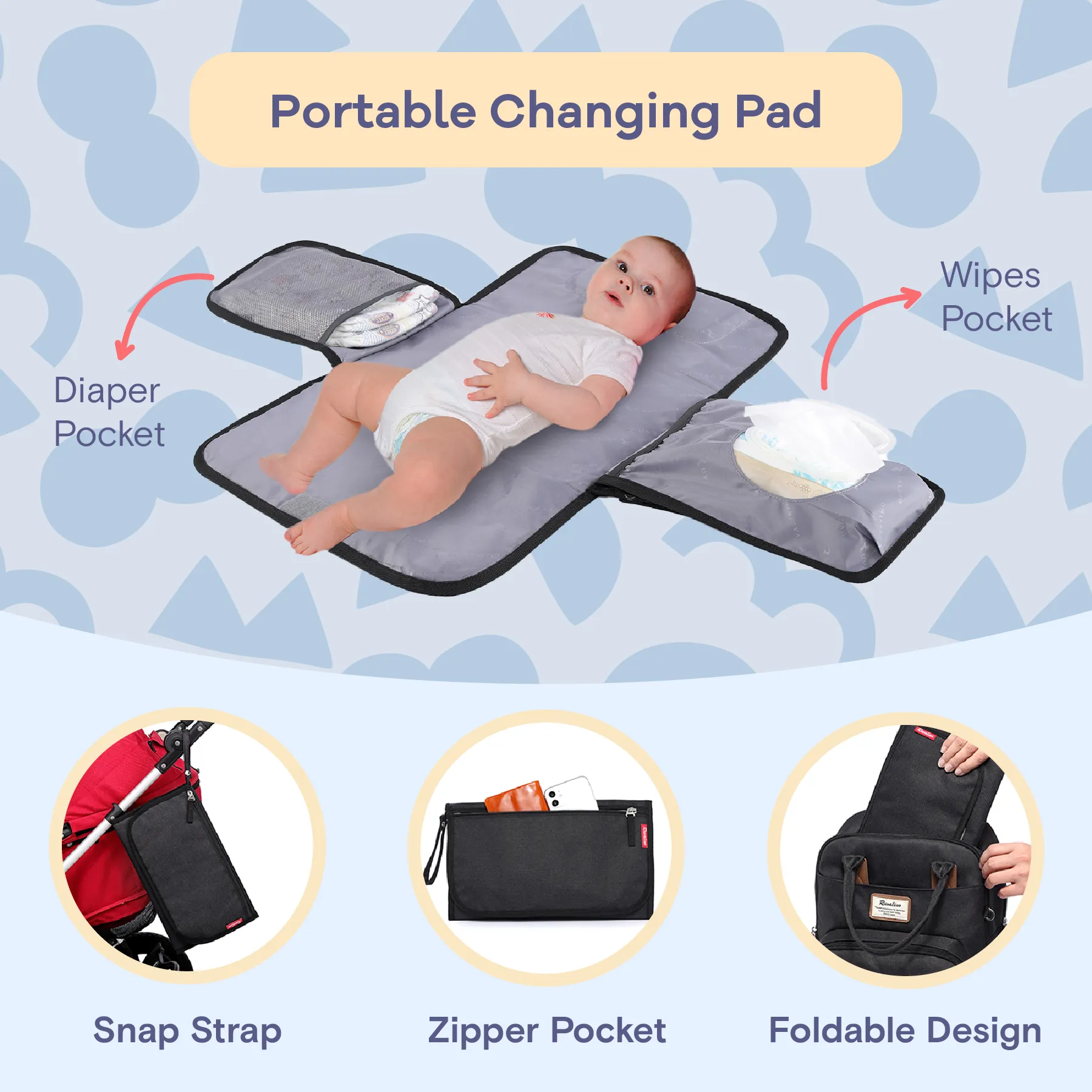 Ruvalino Neutral All-in-One Baby Bags - Black