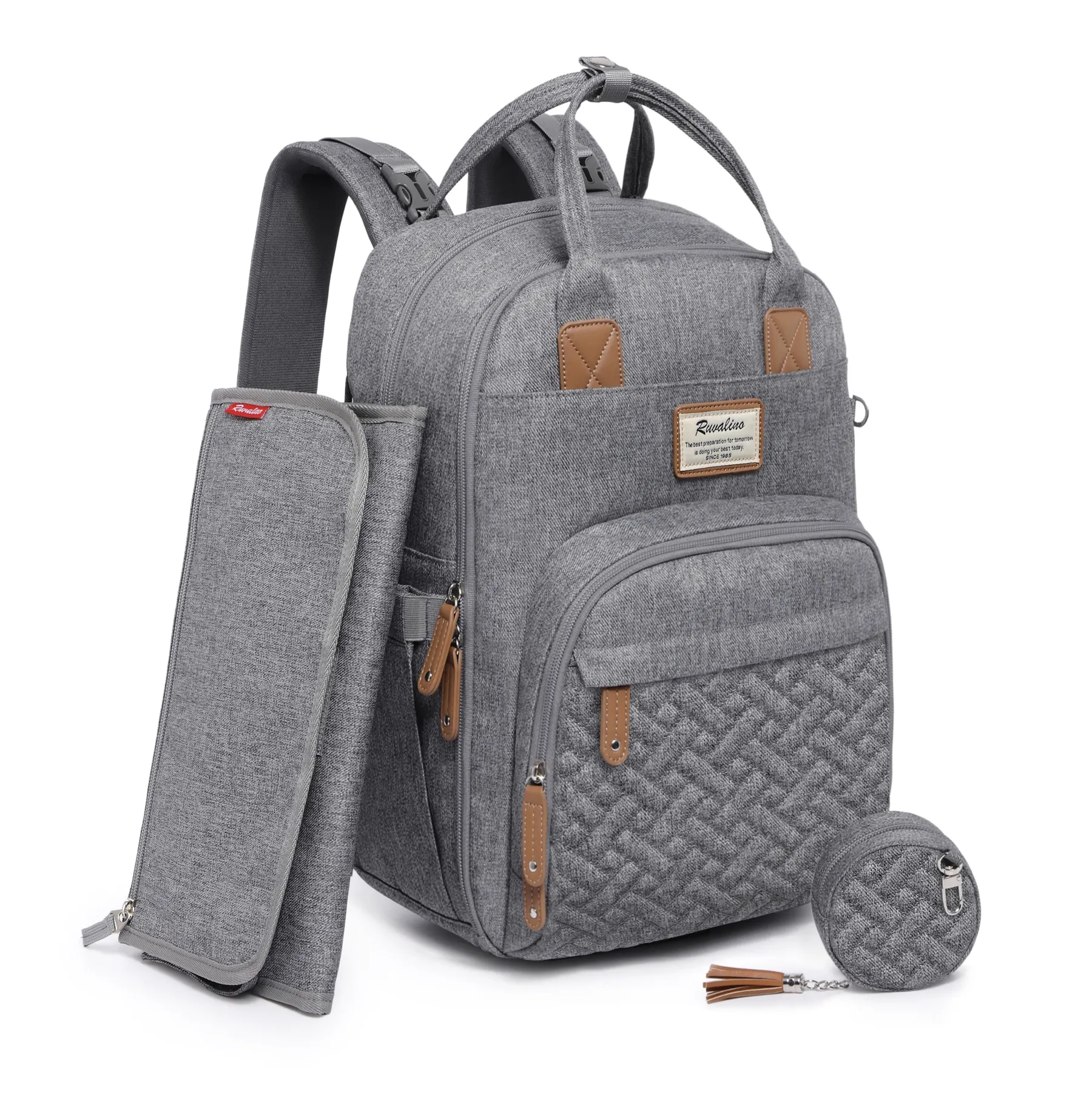 Ruvalino Neutral All-in-One Baby Bags - Light Gray