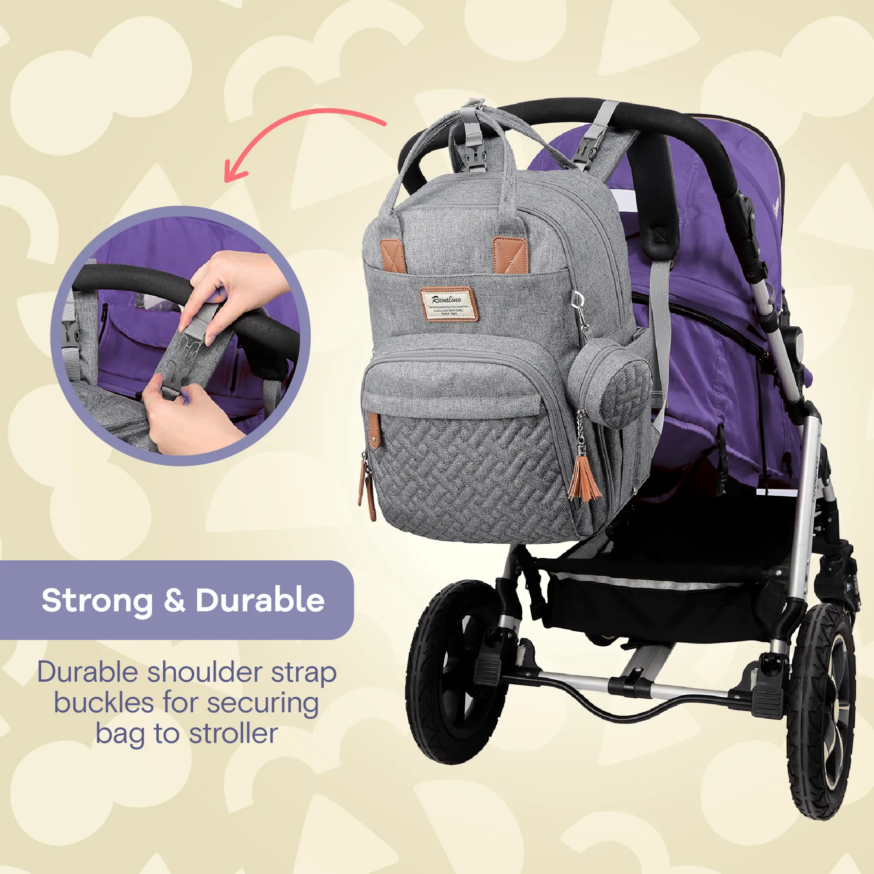 Ruvalino Neutral All-in-One Baby Bags - Light Gray