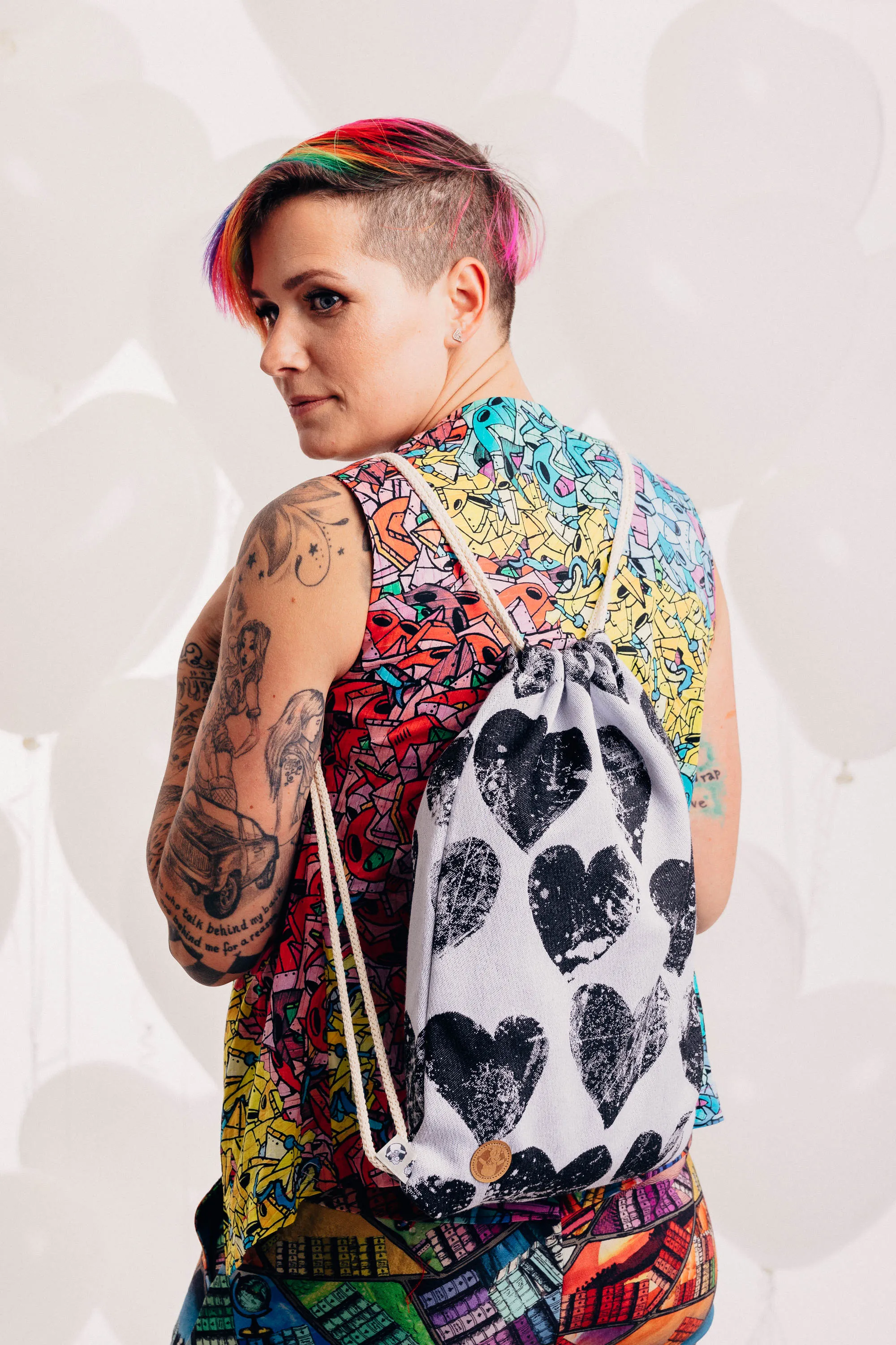 Sackpack made of wrap fabric (100% cotton) - LOVKA CLASSIC - standard size 32cmx43cm
