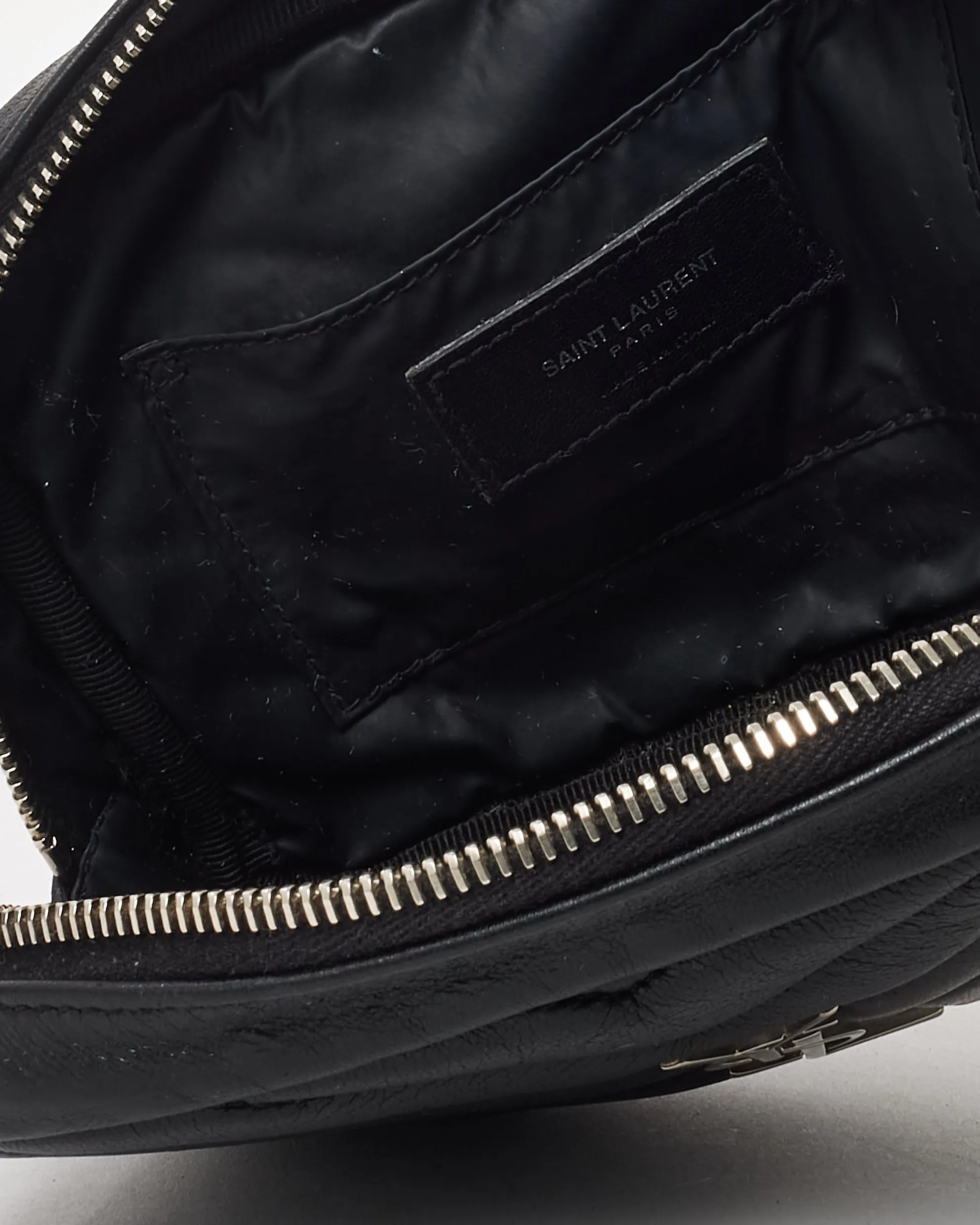 Saint Laurent Black Matelassé Monogram Lou Lou Cosmetic Case SHW