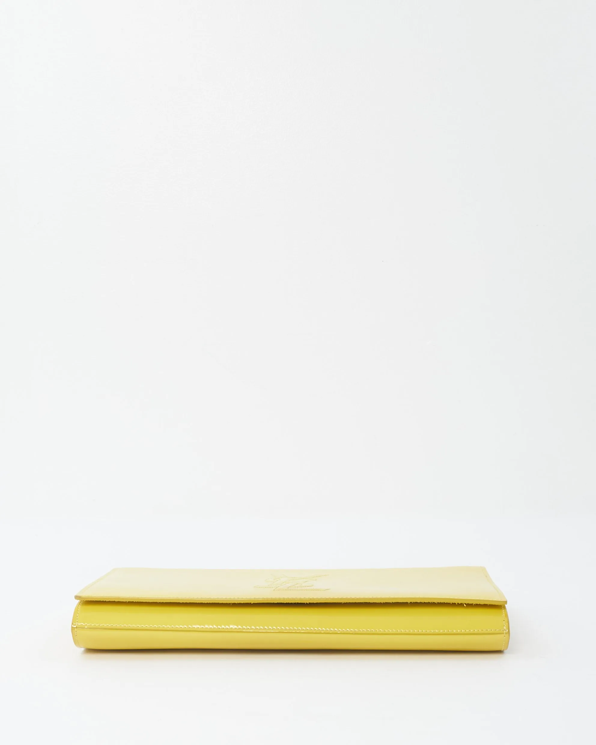 Saint Laurent Neon Yellow Patent Leather Belle De Jour Clutch