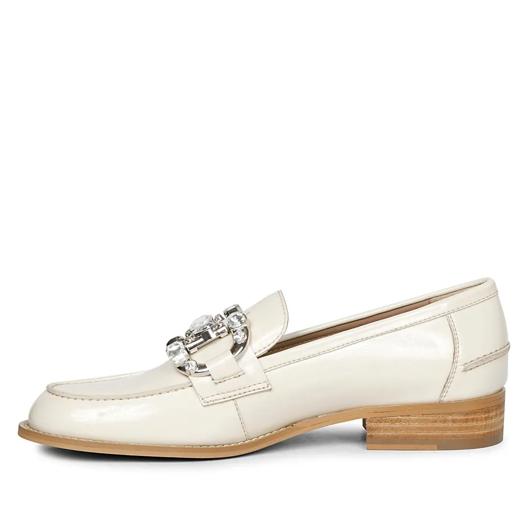Saint Livia Off-White Leather Moccasins