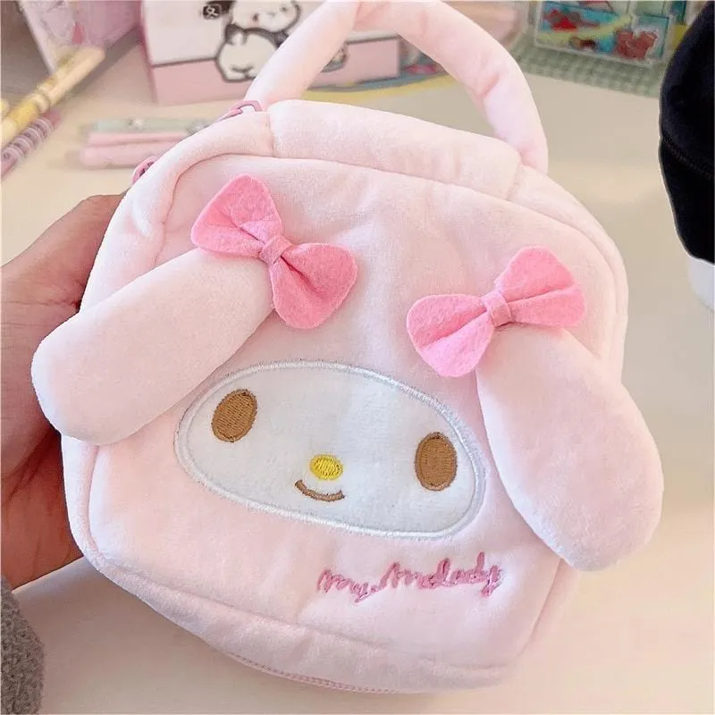 Sanrio Plush Small Square Bag Cosmetic Toiletry Bag Portable Travel Organizer
