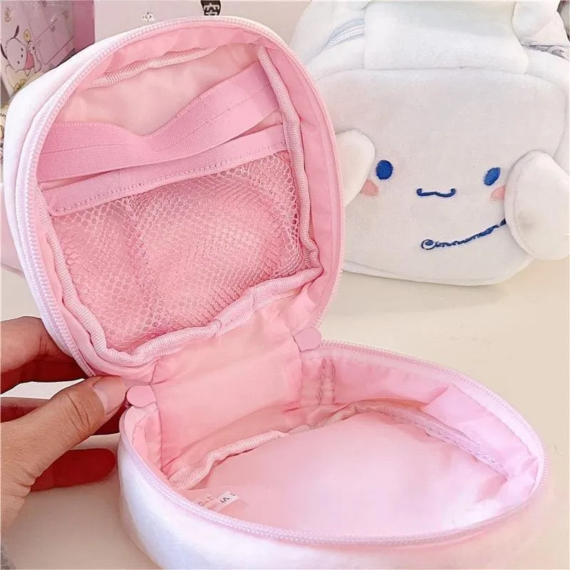 Sanrio Plush Small Square Bag Cosmetic Toiletry Bag Portable Travel Organizer