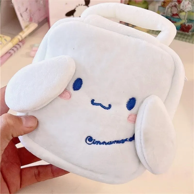 Sanrio Plush Small Square Bag Cosmetic Toiletry Bag Portable Travel Organizer