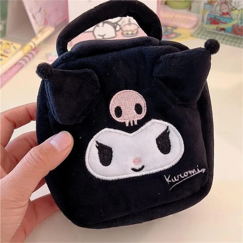 Sanrio Plush Small Square Bag Cosmetic Toiletry Bag Portable Travel Organizer