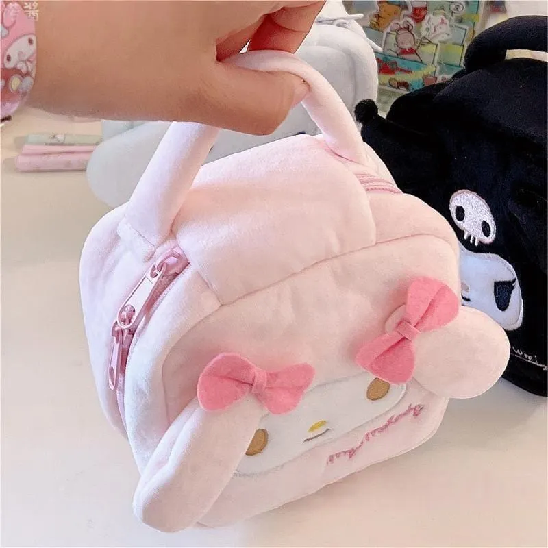 Sanrio Plush Small Square Bag Cosmetic Toiletry Bag Portable Travel Organizer