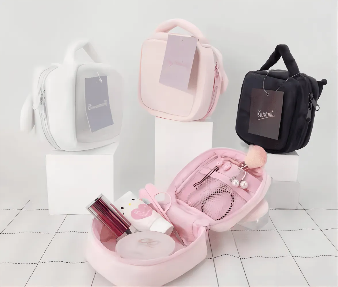 Sanrio Plush Small Square Bag Cosmetic Toiletry Bag Portable Travel Organizer
