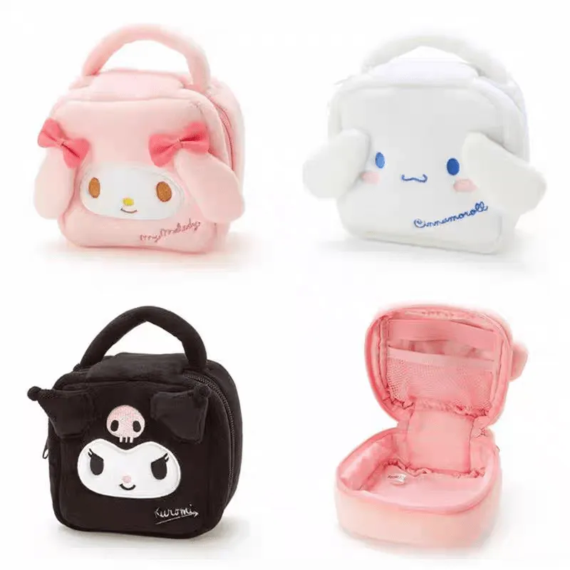 Sanrio Plush Small Square Bag Cosmetic Toiletry Bag Portable Travel Organizer