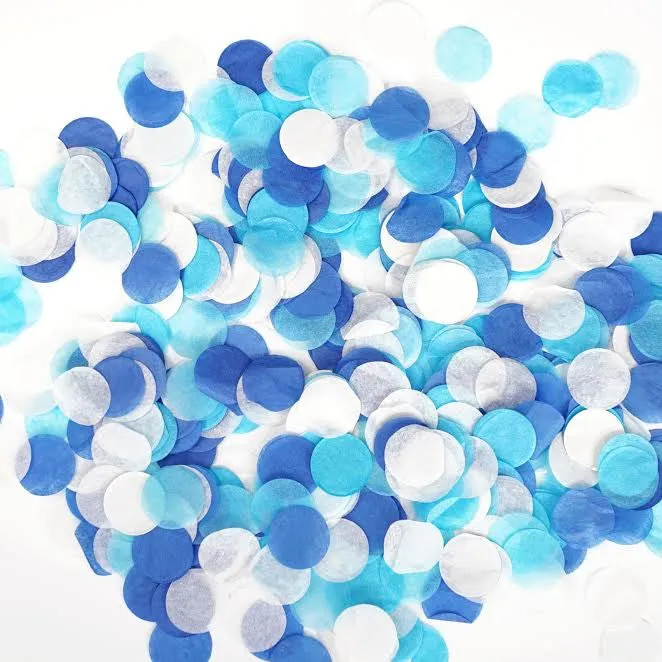 Sapphire Blue Light Blue White Paper Circle Confetti Party Decoration