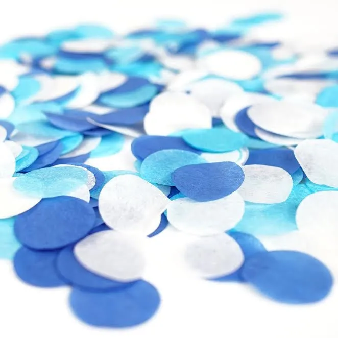 Sapphire Blue Light Blue White Paper Circle Confetti Party Decoration