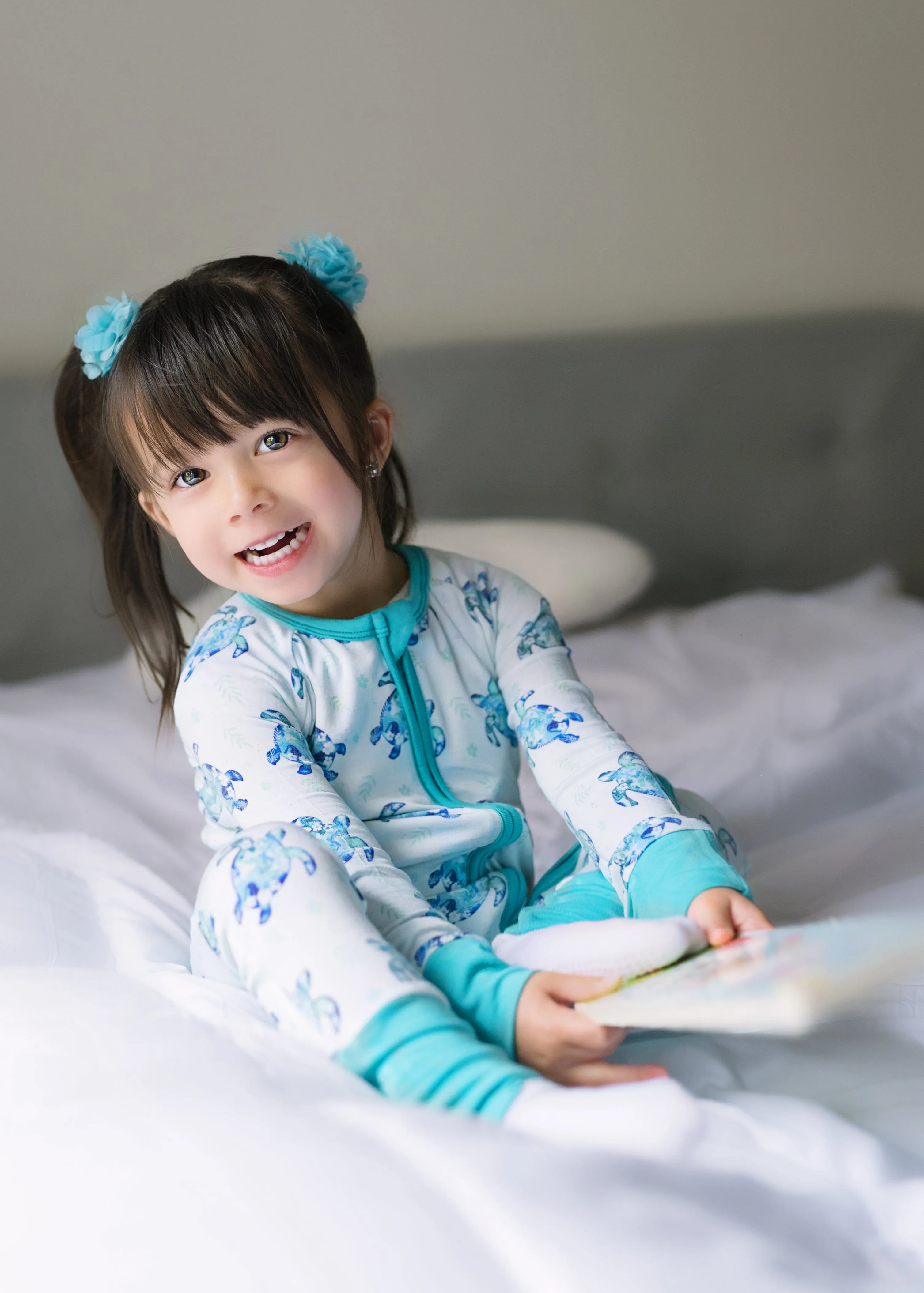 Sea of Turtles | Convertible Bamboo Zipper Baby Pajamas