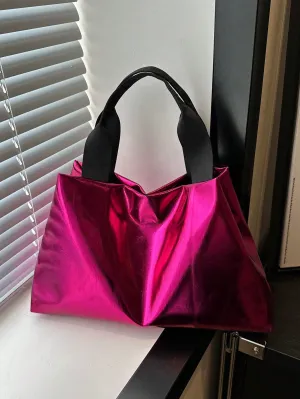 Shiny Laser Bag Candy Color Large Handbag Tote Bag For Women, College Students, Shopping And Commuting