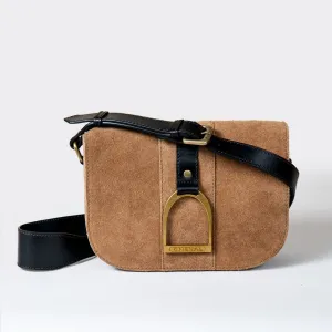 Signature - English Stirrup Crossbody Bag in Italian Suede and Leather