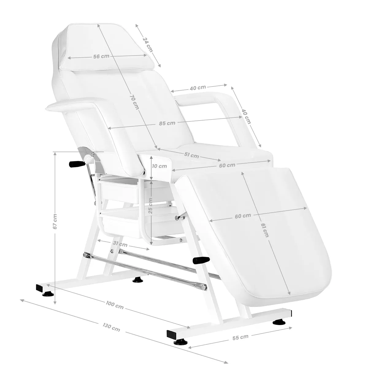 Sillon Cosmetic Chair with Cuvettes White