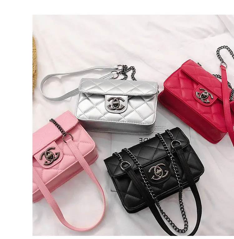 Slouchy Women's Chain Female Embroidered Line Crossbody Bags