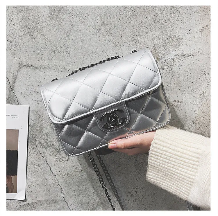 Slouchy Women's Chain Female Embroidered Line Crossbody Bags