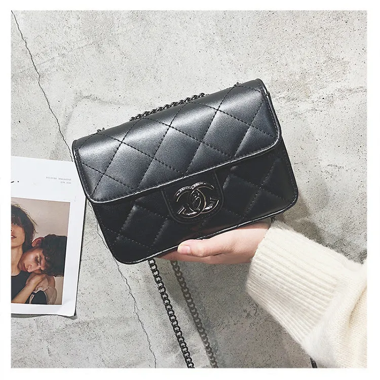 Slouchy Women's Chain Female Embroidered Line Crossbody Bags
