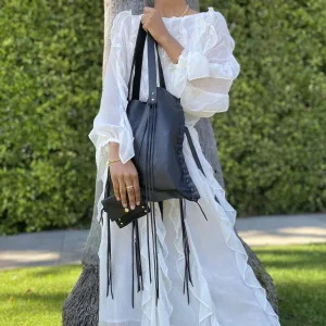 Small Fringe Tote - Black