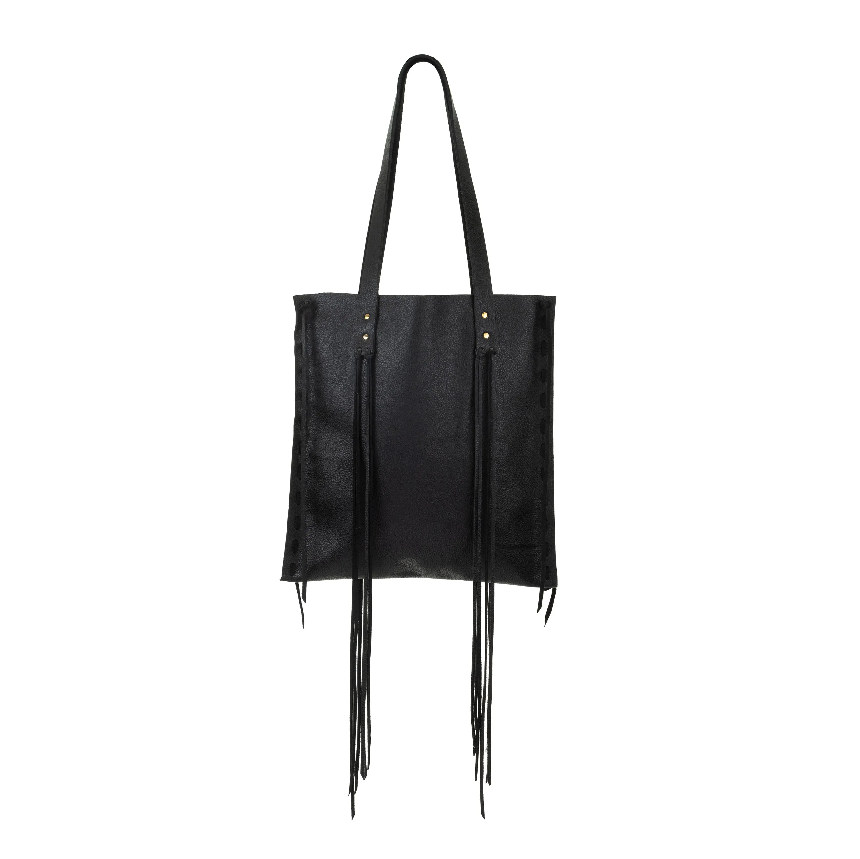 Small Fringe Tote - Black