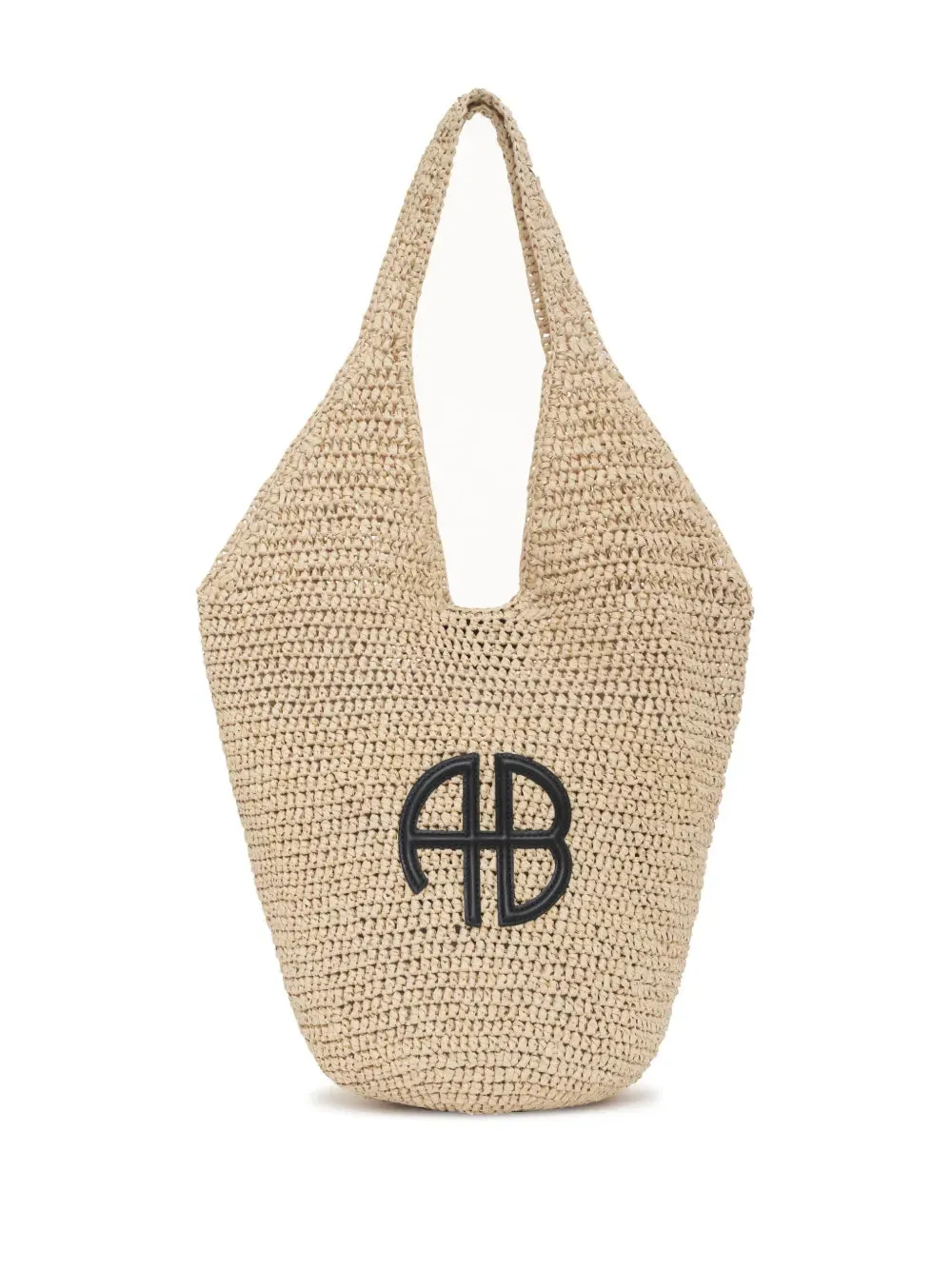 Small Leah Hobo - Natural w/ Black