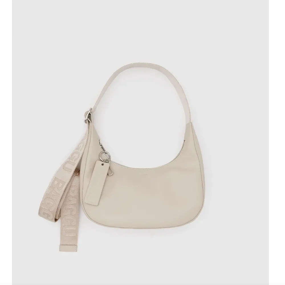 Small Recycled Leather Crescent Bag