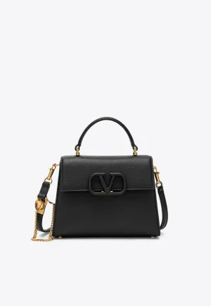 Small VSLING Grained Leather Top Handle Bag