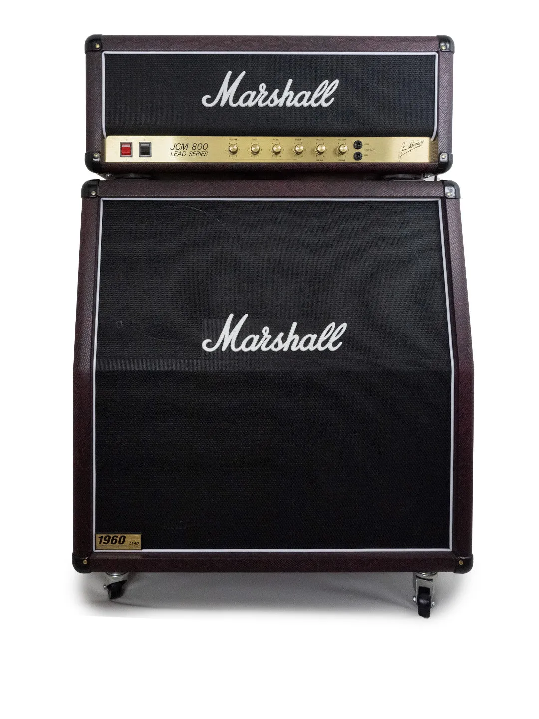 SOLD - Marshall JCM 800 2203 Amp and 1960A Cab - Burgundy Snakeskin – 2015