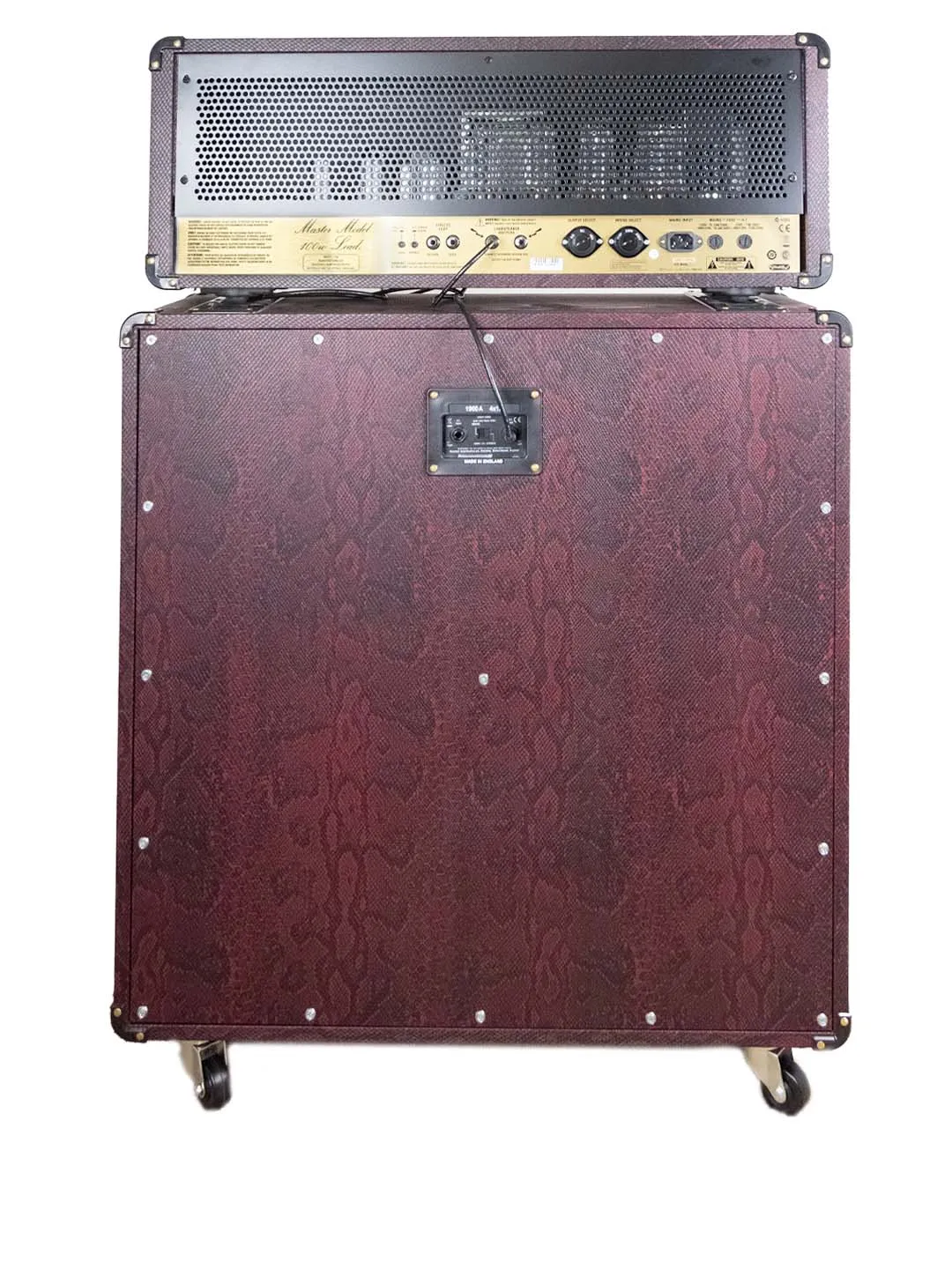SOLD - Marshall JCM 800 2203 Amp and 1960A Cab - Burgundy Snakeskin – 2015