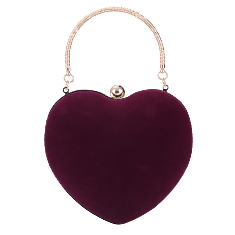 Solid Heart Design Evening Handbags