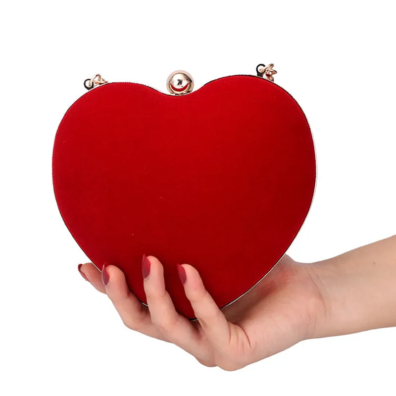 Solid Heart Design Evening Handbags