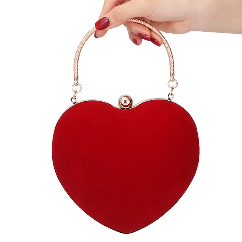 Solid Heart Design Evening Handbags