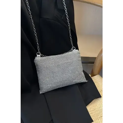 Sparkle with Yeppi Rhinestone Polyester Chain Crossbody Bags