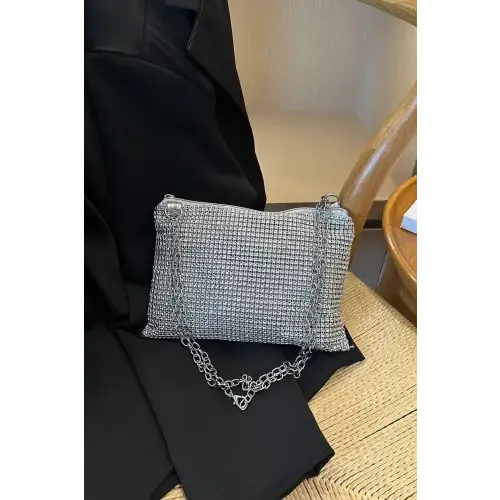 Sparkle with Yeppi Rhinestone Polyester Chain Crossbody Bags