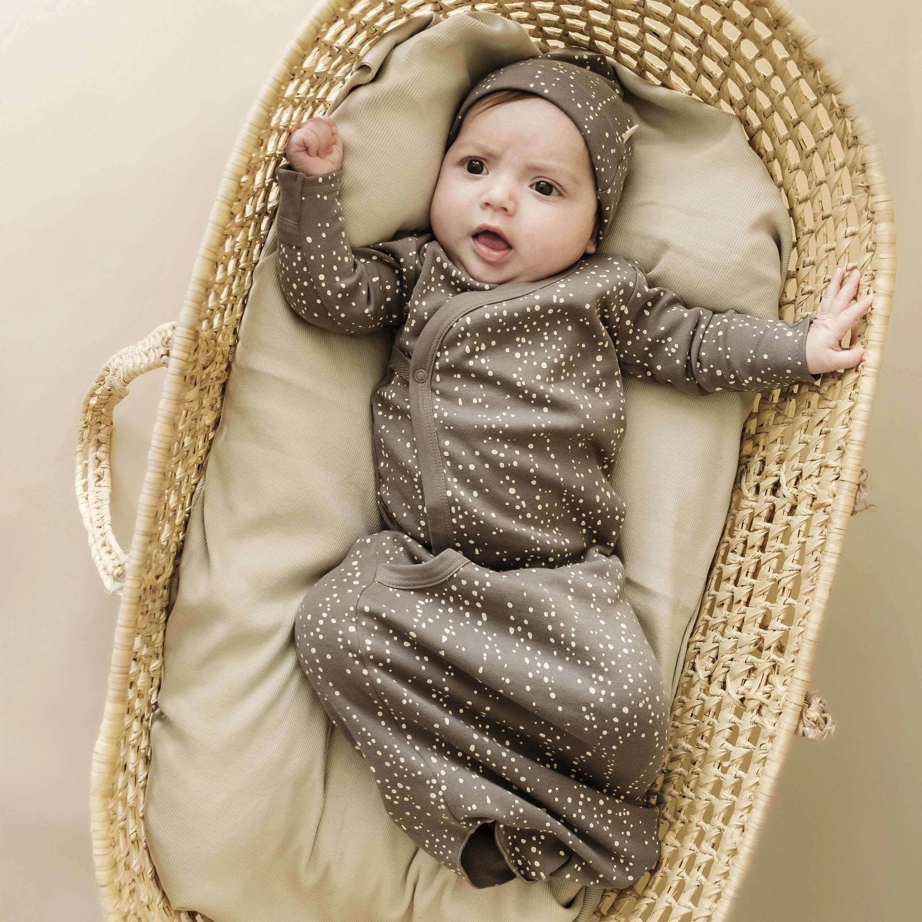 Speckle | Organic Baby Sleep Gown Knotted