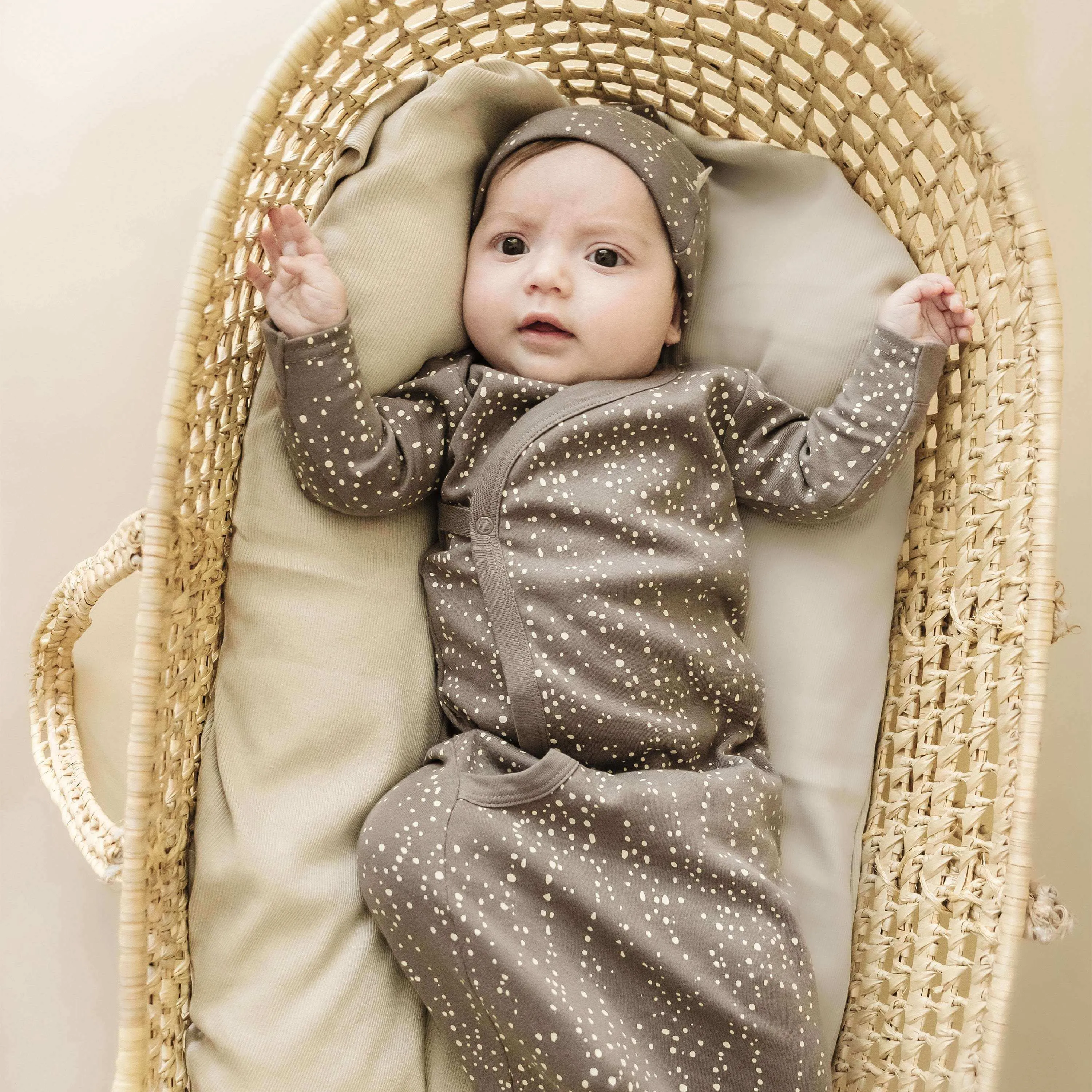 Speckle | Organic Baby Sleep Gown Knotted