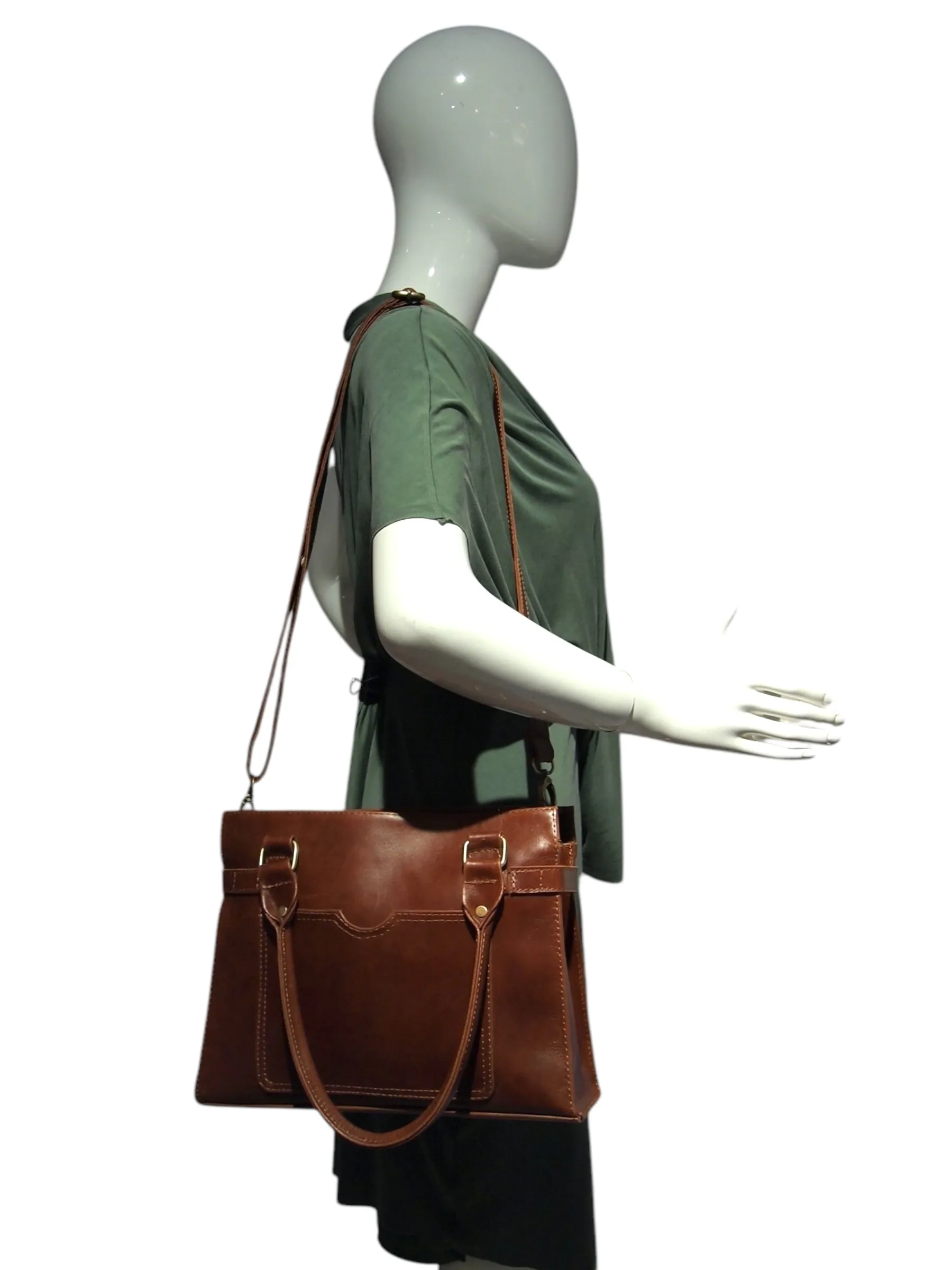 SQUARE KELLY- HANDMADE GENUINE LEATHER 50S STYLE CLASSIC BAG REMOVABLE STRAPS SHOULDER OR SLING BAG