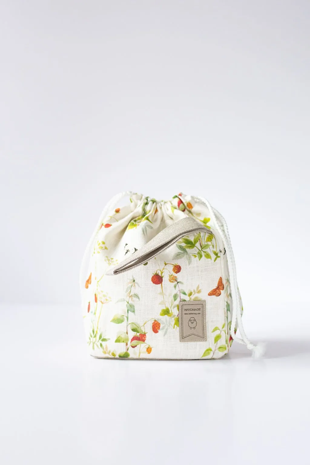 Strawberry pattern Project Bag. Small.